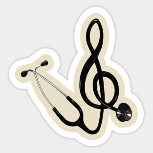 Harmony in Healing - Stethoscope Music Note Illustration Sticker